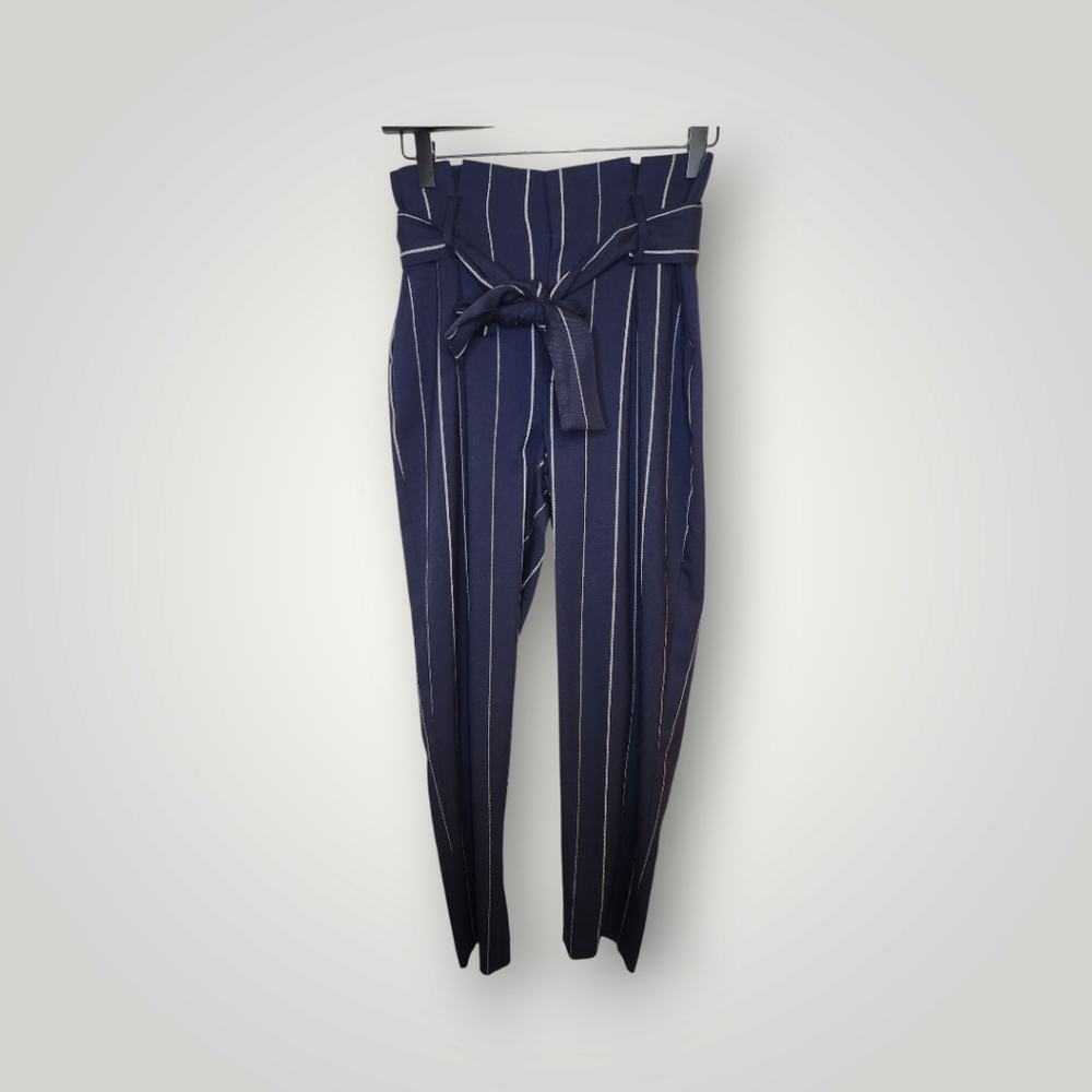 Antonio Melani paper bag blue striped trouser pants Size 0